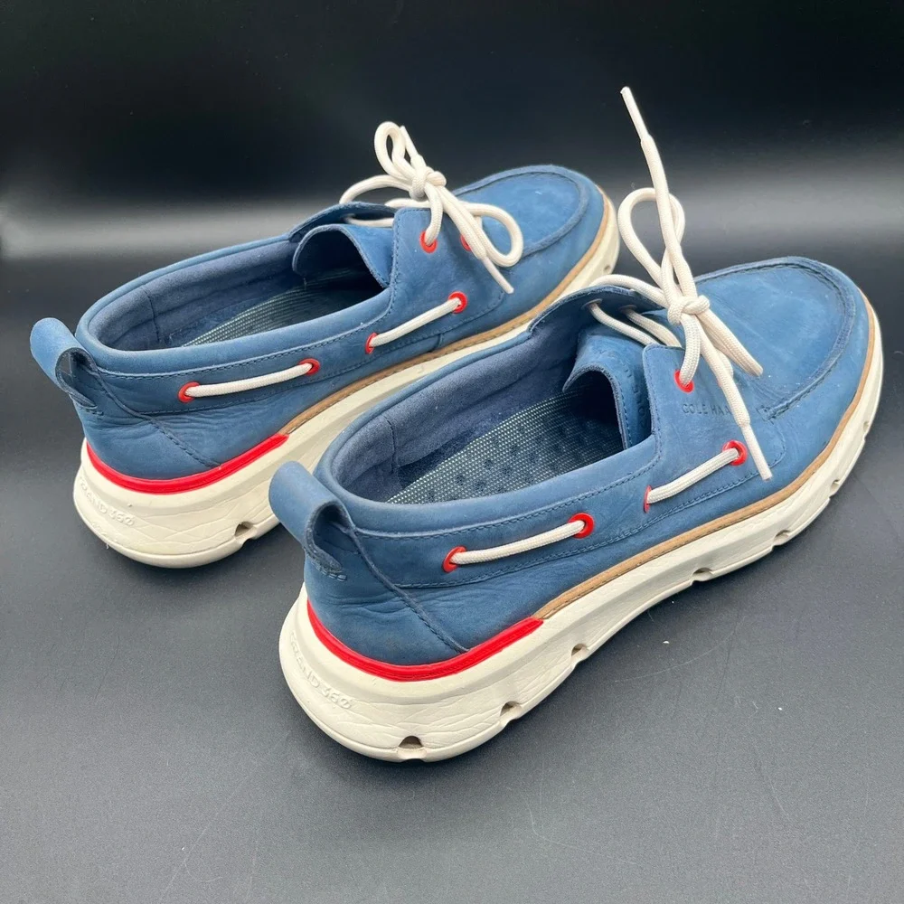 Cole Haan GrandPro 2-Eye Boat Shoes Blue Leather Mens‎ Size 11B W28991 Casual